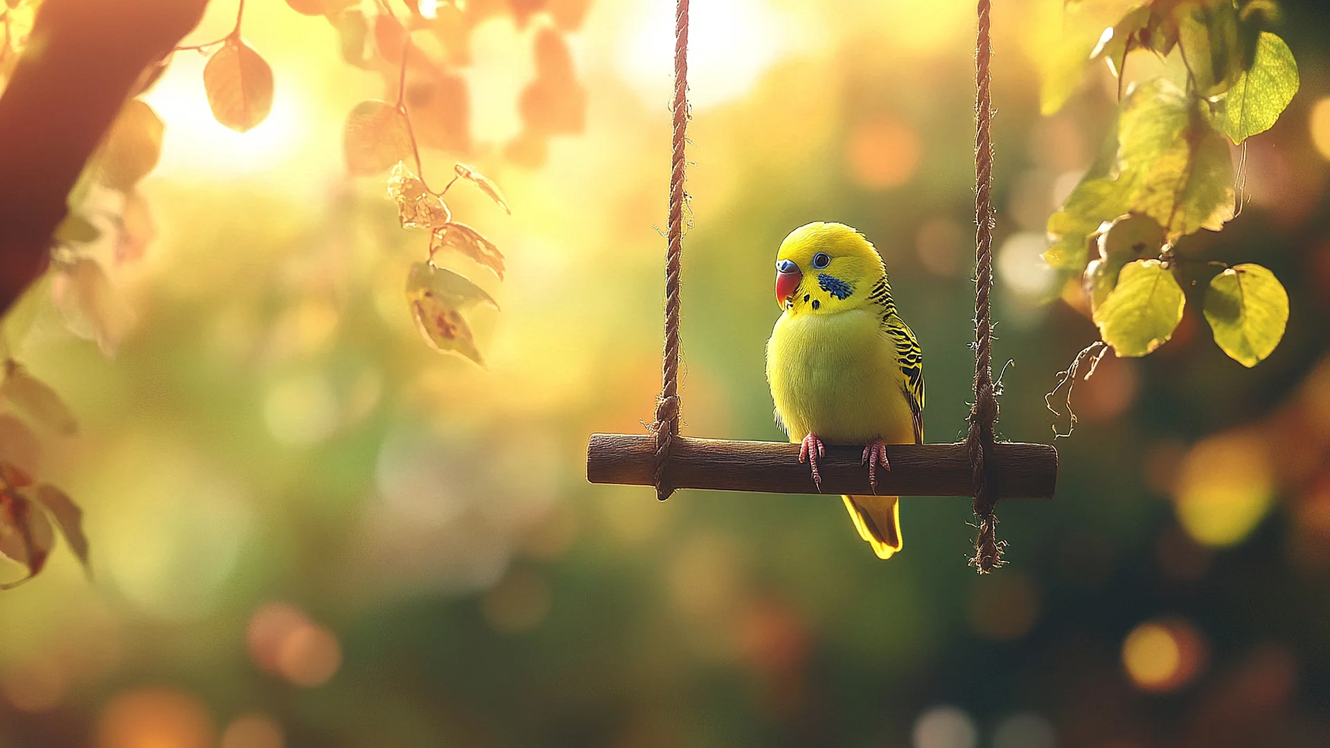 Vogel auf der Schaukel