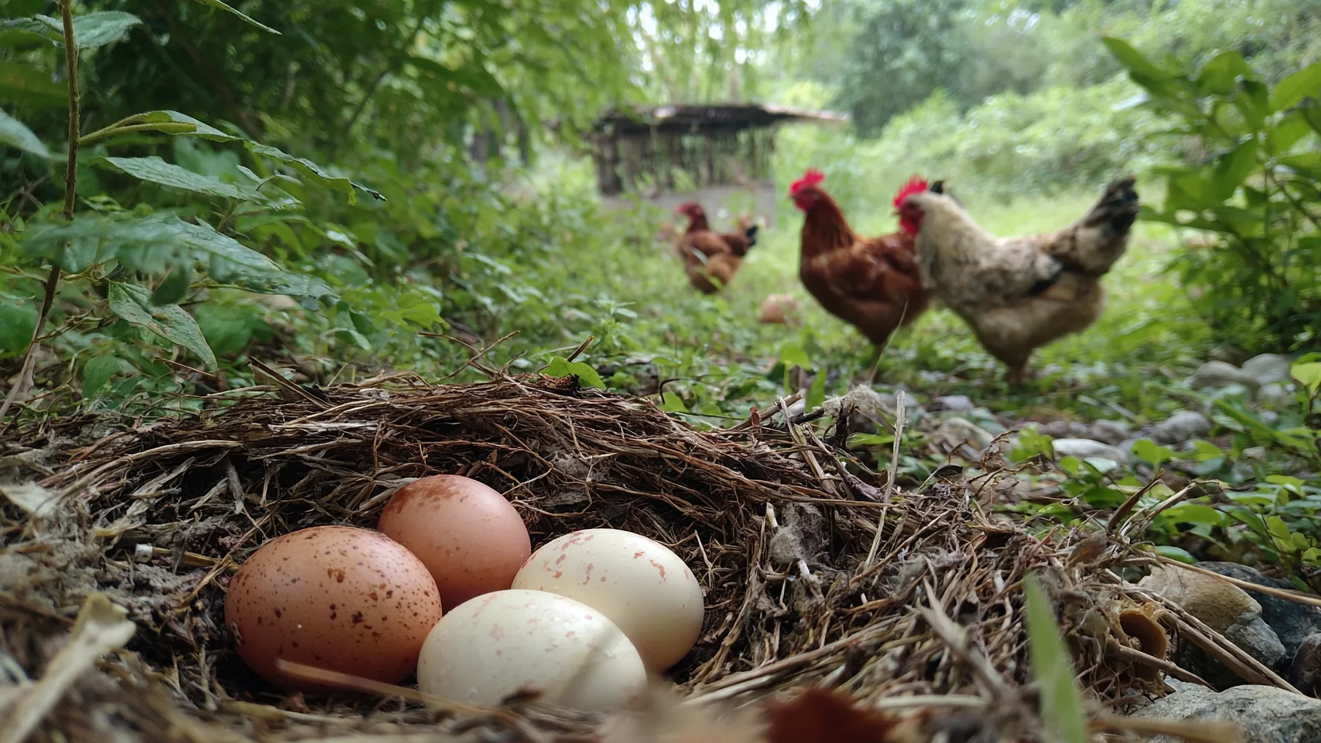Hühner im Garten