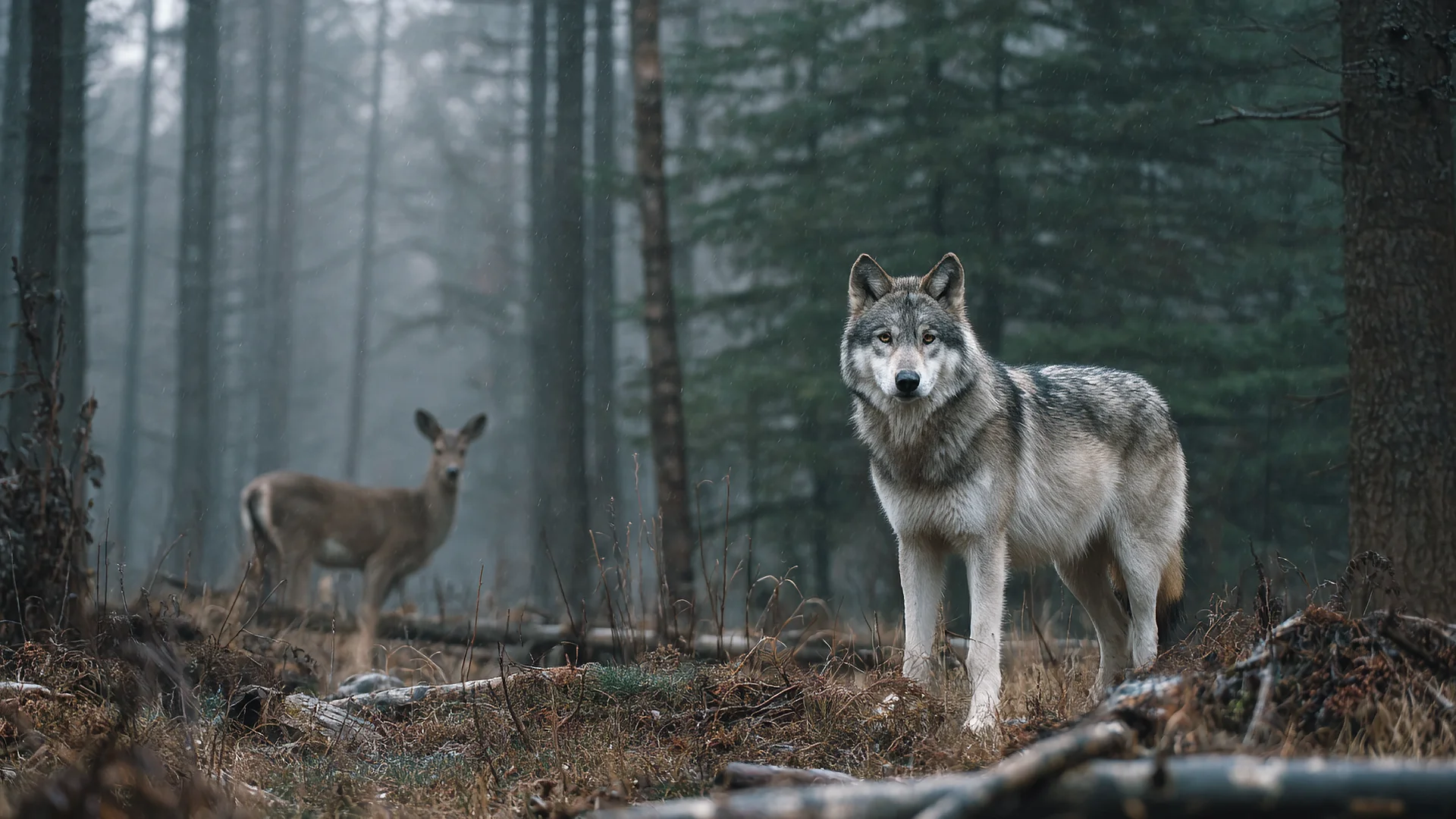 Wolf auf der Jagd